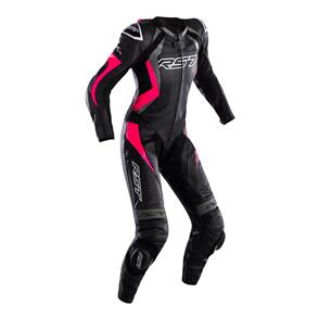 RST LADIES TRACTECH EVO CE 1-PC LEATHER SUIT [BLACK/PINK/GREY] 